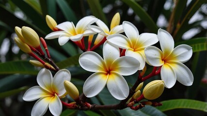 Fototapeta premium frangipani flower on tree