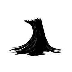 Abstract black tree stump illustration.