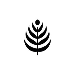 Simple black leaf logo design.