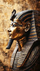 Golden Pharaoh Profile: An Ancient Egyptian Masterpiece