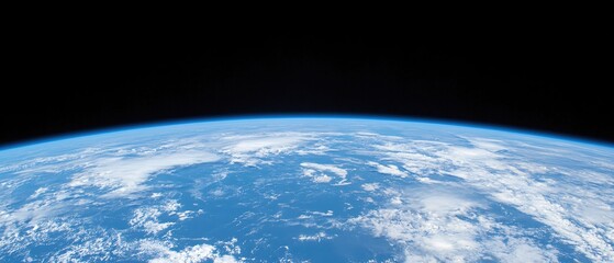 Earth From Space Stunning Blue Planet View Orbiting Above Cloudscape