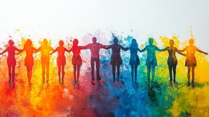 Diverse Group of People Holding Hands