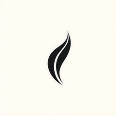 Obraz premium Abstract black flame-like graphic design element.