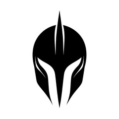 Obraz premium Stylized black helmet design with pointed crest.