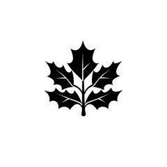 Fototapeta premium Black silhouette of a stylized leaf.