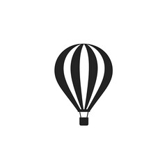 Fototapeta premium A simple black and white hot air balloon illustration.