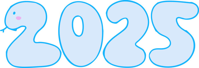 Pastel-Toned Hand-Drawn Snake Illustration for 2025