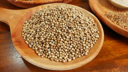 spices in wooden spoon