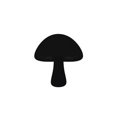 Simple black silhouette of a mushroom.