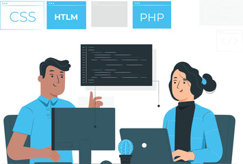 Infographic people and elements vector illustration