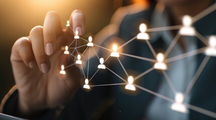 Connecting people and networks: digital communication and technology concept