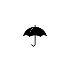 Fototapeta premium Simple black umbrella icon on white background.