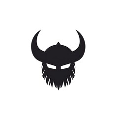 Silhouette of a horned Viking helmet.