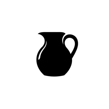 recommend clip art: Simple black silhouette of a ceramic pitcher.