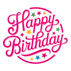 Happy Birthday Logo Icon Isolated On White Background