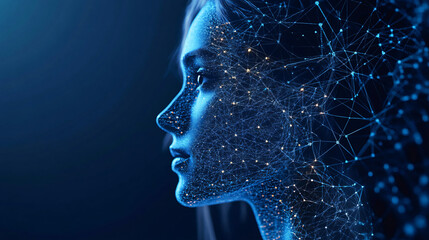 Obraz premium AI facial recognition for security surveillance, enhancing real-time monitoring and alerting based on facial detection in high-risk areas.