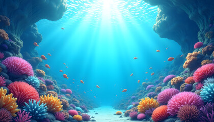 Naklejka premium Vibrant Coral Reef