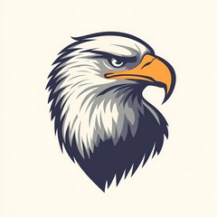Fototapeta premium Majestic eagle head profile, detailed feathers, sharp gaze.