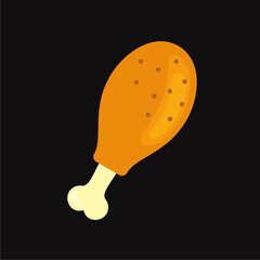 Fried chicken flat style design vector illustration