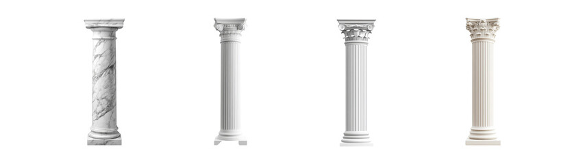 Obraz premium collection column pillars isolated on transparent background