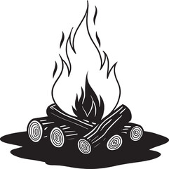 Campfire Silhouette vector art