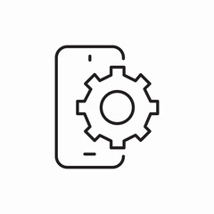 phone settings gear icon vector sign