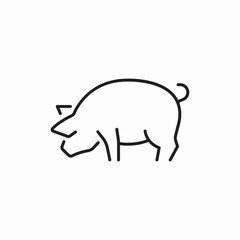 Pig farm Livestock Animal Domestic icon vector sign
