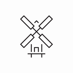 Windmill Agricultural Building Structure icon vector sign