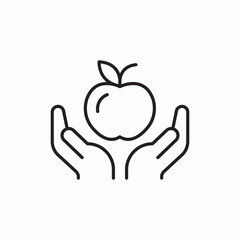 Hands Holding Apple Fresh Produce icon vector sign