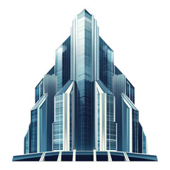 Fototapeta premium Futuristic Skyscraper Illustration on transparent PNG background.