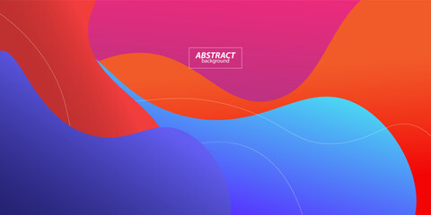 Colorful wave 3D shapes on bright background. Simple orange and blue gradient texture background design. Vector Eps 10