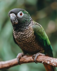 Obraz premium A close-up of a colorful parrot perched on a branch in a natural setting.