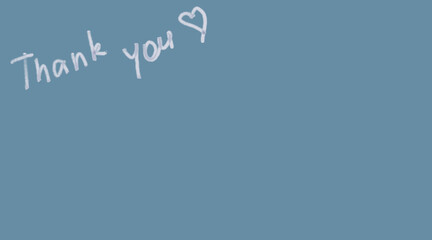 thank you handwritten on pastel background. illustration banner.