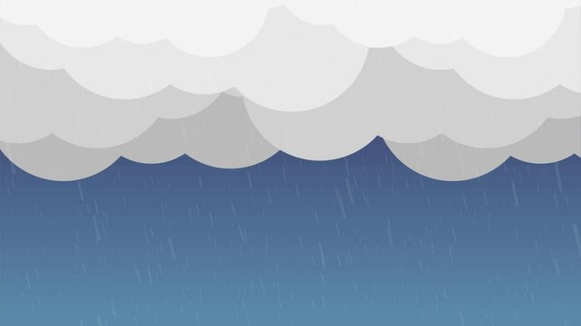 Heavy rain and overcast clouds