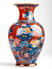 Ornate Blue and White Chinese Vase