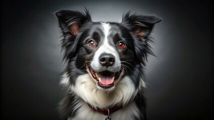 Chic black and white Border Collie.  Fashion photography showcasing canine style and elegance.