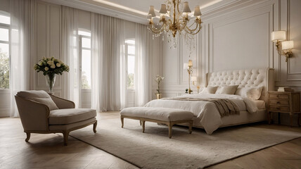 Bright and spacious modern living room featuring a neutral color bed beige earth tone furniture large windows and abstract artwork Contemporary Interior Design Livingroom Inspiration