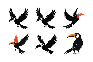 Fototapeta premium toucan bird silhouette vector art illustration
