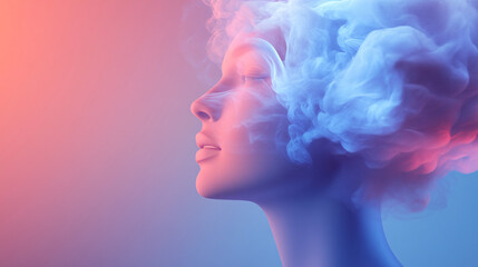 Obraz premium An abstract image of AI-driven cloud services with seamless data flow, integrating intelligent systems for real-time decision making.
