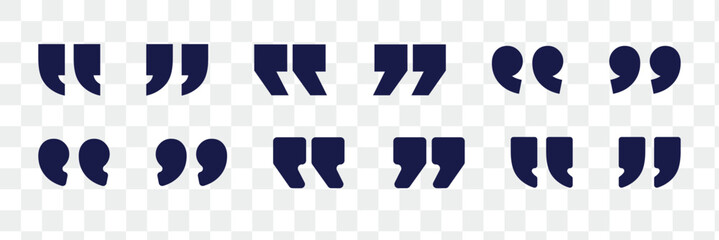 Quotation Mark Vector Set. Typographic Designs Collection of Quote Mark. Eps 10.