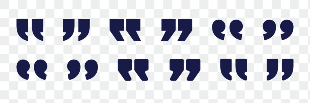 Quotation Mark Vector Set. Typographic Designs Collection of Quote Mark. Eps 10.