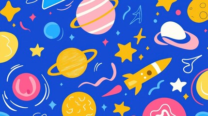 Cosmic Doodle: A Colorful Space Adventure