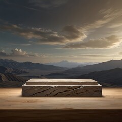 Empty wooden table top, counter mockup