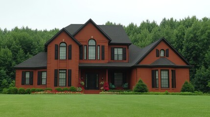 Obraz premium Luxury Brick House in the Woods