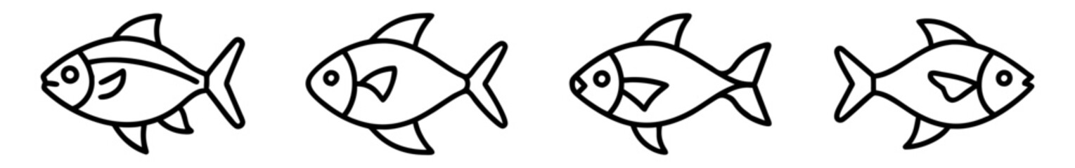 lemon tetra fish  icon, fish line art, fish vector  - simple black line art icon of lemon tetra fish  perfect for logos, and fish-themed designs.
