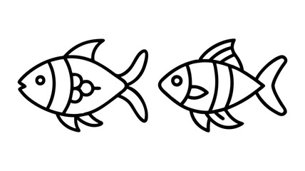 rainbowfish  icon, fish line art, fish vector  - simple black line art icon of rainbowfish  perfect for logos, and fish-themed designs.