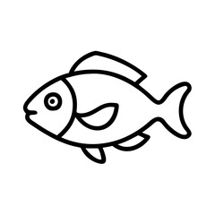 dwarf cichlid fish icon, fish line art, fish vector  - simple black line art icon of dwarf cichlid fish perfect for logos, and fish-themed designs.