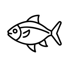 lemon tetra fish icon, fish line art, fish vector  - simple black line art icon of lemon tetra fish perfect for logos, and fish-themed designs.