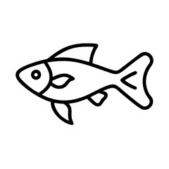 molly fish icon, fish line art, fish vector  - simple black line art icon of molly fish perfect for logos, and fish-themed designs.