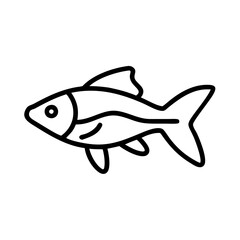 molly fish icon, fish line art, fish vector  - simple black line art icon of molly fish perfect for logos, and fish-themed designs.